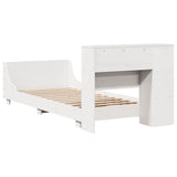Letto senza Materasso Bianco 90x190 cm in Legno Massello Pino