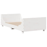 Letto senza Materasso Bianco 90x190 cm in Legno Massello Pino