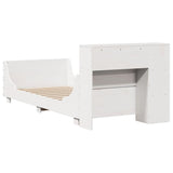 Letto senza Materasso Bianco 90x190 cm in Legno Massello Pino