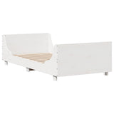 Letto Libreria senza Materasso Bianco 90x200 cm Legno Massello