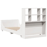 Letto Libreria senza Materasso Bianco 90x190 cm Legno Massello
