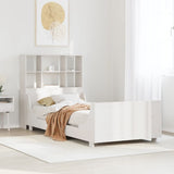 Letto Libreria senza Materasso Bianco 90x190 cm Legno Massello