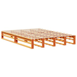 Letto Libreria senza Materasso Marrone Cera 150x200 cm Legno