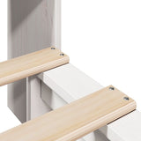 Letto Libreria senza Materasso Bianco 90x200 cm Legno Massello