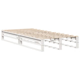 Letto Libreria senza Materasso Bianco 90x200 cm Legno Massello