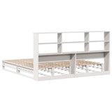 Letto Libreria senza Materasso Bianco 180x200 cm Legno Massello