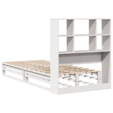 Letto Libreria senza Materasso Bianco 90x190 cm Legno Massello