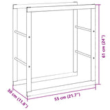 Rastrelliera per Legna da Ardere Nera 55x30x61 cm in Acciaio