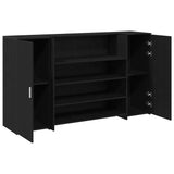 Scrivania per Reception Rovere Nero 180x50x103,5 cm in Legno di Argilla