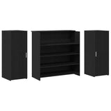 Scrivania per Reception Rovere Nero 180x50x103,5 cm in Legno di Argilla