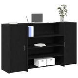 Scrivania per Reception Rovere Nero 180x50x103,5 cm in Legno di Argilla