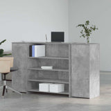 Banco Reception Grigio Cemento 180x50x103,5cm Legno truciolato