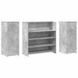 Banco Reception Grigio Cemento 180x50x103,5cm Legno truciolato