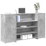 Banco Reception Grigio Cemento 180x50x103,5cm Legno truciolato