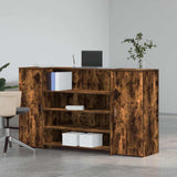 Banco Reception Rovere Fumo 180x50x103,5cm in Legno truciolato