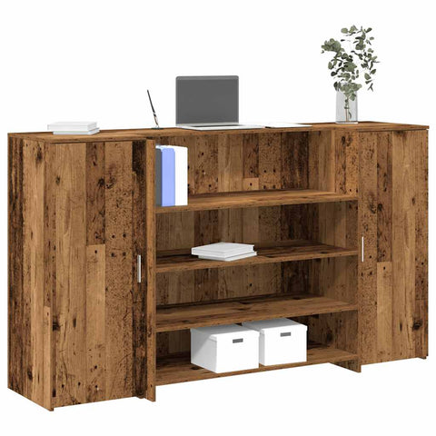 Banco Reception Legno Antico 180x50x103,5 cm Legno truciolato