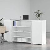Scrivania per Reception Bianca 200x50x103,5 cm in Legno Massello