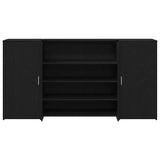 Scrivania per Reception Rovere Nero 200x50x103,5 cm in Legno Massello di Argilla