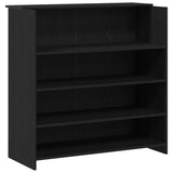 Scrivania per Reception Rovere Nero 200x50x103,5 cm in Legno Massello di Argilla