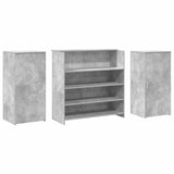 Banco Reception Grigio Cemento 200x50x103,5cm Legno truciolato