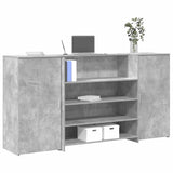 Banco Reception Grigio Cemento 200x50x103,5cm Legno truciolato