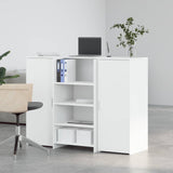 Banco Reception Bianco 135x50x103,5 cm in Legno truciolato