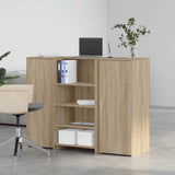 Banco Reception Rovere Sonoma 135x50x103,5 cm Legno truciolato