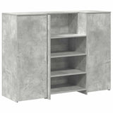 Banco Reception Grigio Cemento 135x50x103,5cm Legno truciolato