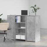 Banco Reception Grigio Cemento 135x50x103,5cm Legno truciolato