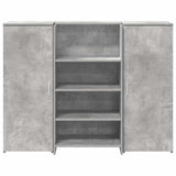 Banco Reception Grigio Cemento 135x50x103,5cm Legno truciolato