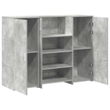 Banco Reception Grigio Cemento 135x50x103,5cm Legno truciolato