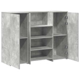 Banco Reception Grigio Cemento 135x50x103,5cm Legno truciolato