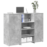 Banco Reception Grigio Cemento 135x50x103,5cm Legno truciolato