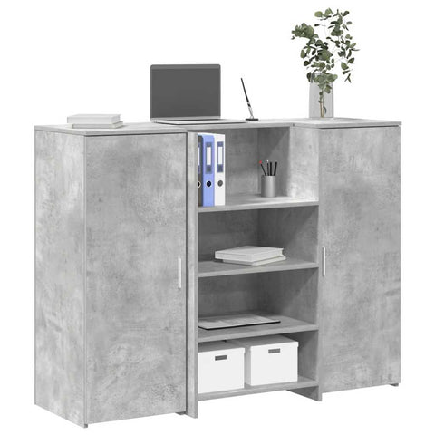 Banco Reception Grigio Cemento 135x50x103,5cm Legno truciolato