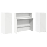 Scrivania per Reception Bianca 180x50x103,5 cm in Legno Massello
