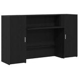 Scrivania per Reception Rovere Nero 180x50x103,5 cm in Legno di Argilla