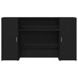 Scrivania per Reception Rovere Nero 180x50x103,5 cm in Legno di Argilla