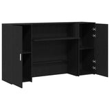 Scrivania per Reception Rovere Nero 180x50x103,5 cm in Legno di Argilla