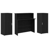 Scrivania per Reception Rovere Nero 180x50x103,5 cm in Legno di Argilla