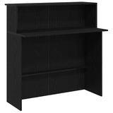 Scrivania per Reception Rovere Nero 180x50x103,5 cm in Legno di Argilla