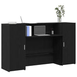 Scrivania per Reception Rovere Nero 180x50x103,5 cm in Legno di Argilla
