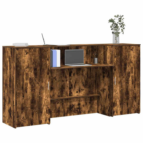 Banco Reception Rovere Fumo 200x50x103,5cm in Legno truciolato