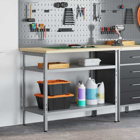 Piano di lavoro con lo scaffale Grigio 100 x 55 x 85 cm