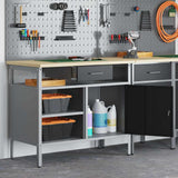 Banco da lavoro con cassetto Nero e Grigio 100 x 55 x 85 cm