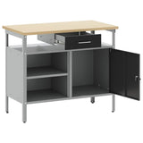 Banco da lavoro con cassetto Nero e Grigio 100 x 55 x 85 cm