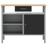 Banco da lavoro con cassetto Nero e Grigio 100 x 55 x 85 cm