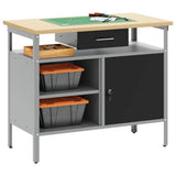 Banco da lavoro con cassetto Nero e Grigio 100 x 55 x 85 cm