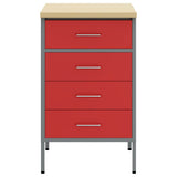 Banco da lavoro con cassetto Rosso e Grigio 50 x 55 x 85 cm