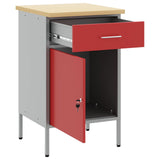 Banco da lavoro con cassetto Rosso e Grigio 50 x 55 x 85 cm
