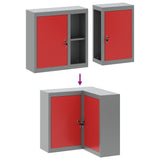 Mobile per Attrezzi con blocco Rosso e grigio 55 x 55 x 55 cm